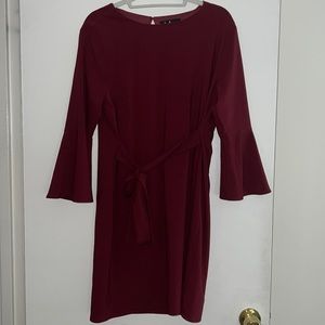 Lulu’s Burgundy Tie-Waist Dress